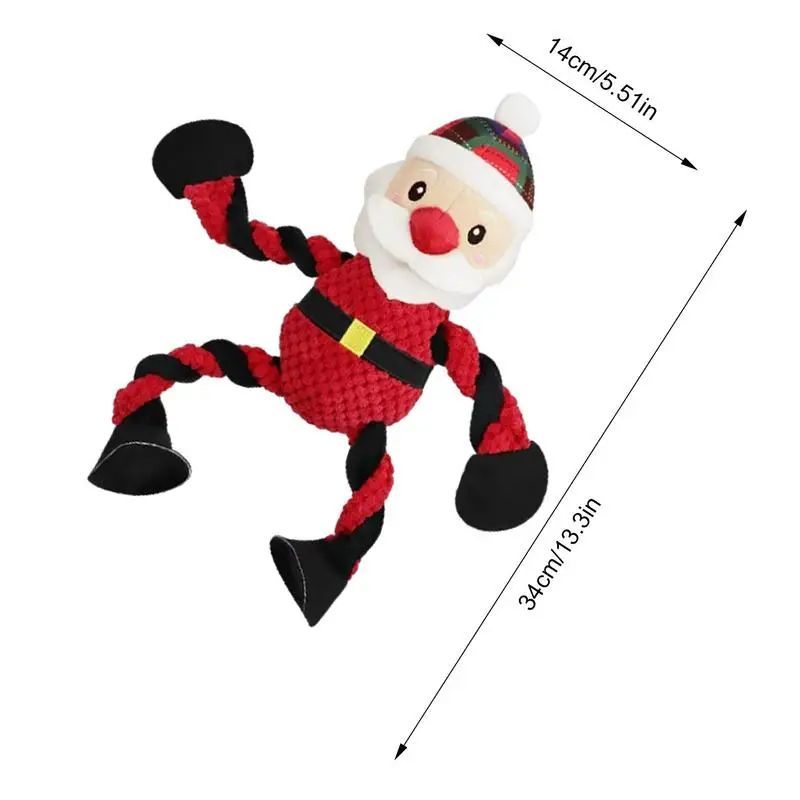 JMT-121930 Interactive Christmas Squeaky Plush Dog Toy for Aggressive Chewers - Ideal for Indoor and Outdoor Play