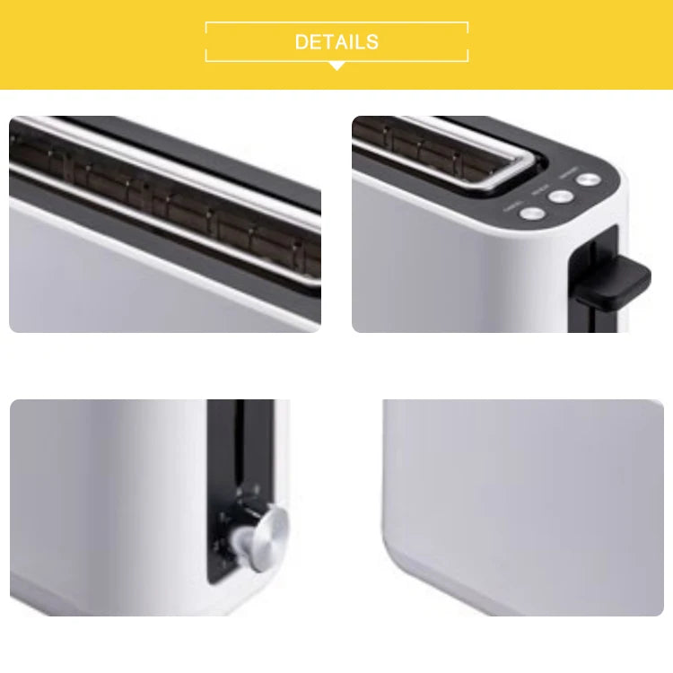 JMT-122058 2-Slice Smokeless Electric Toaster - 900W Long Slot Design for Efficient Toasting in Home Kitchens