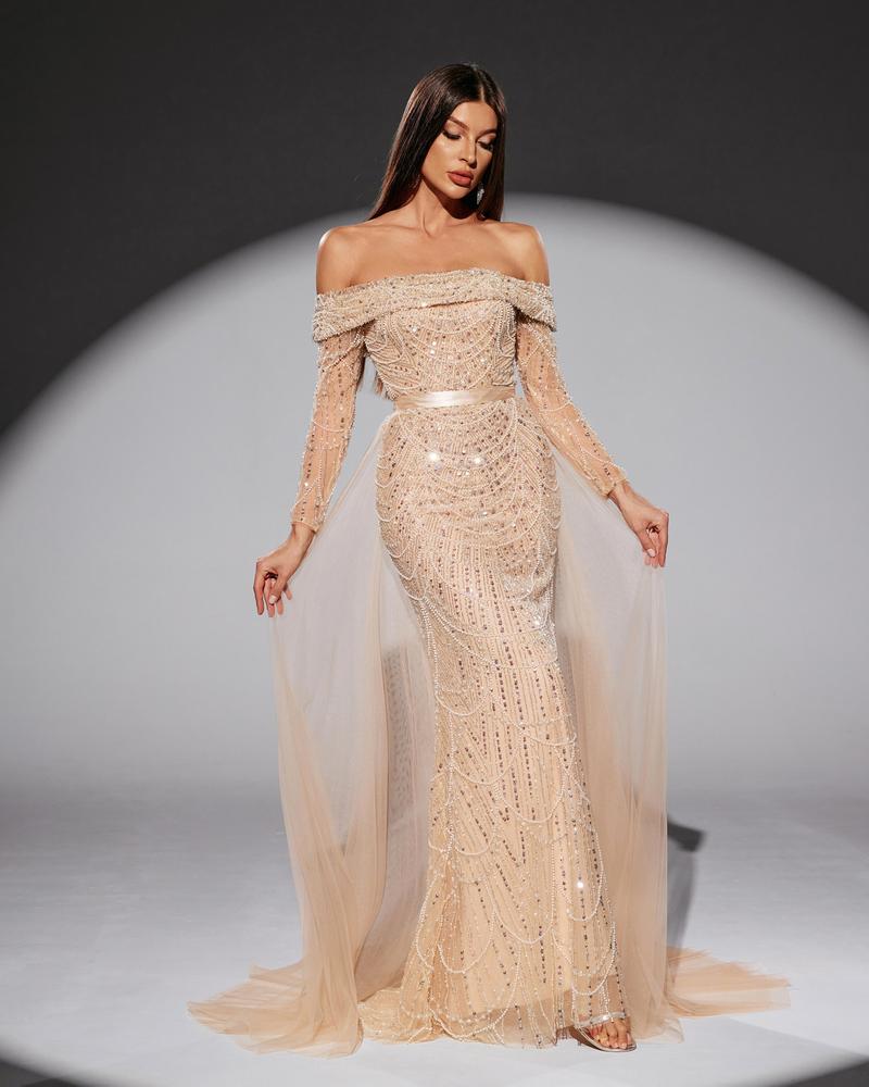 JMT-122186 Elegant Golden Dress for Women's Special Occasions, Style SH0204