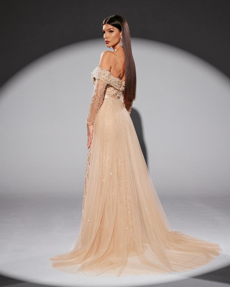 JMT-122186 Elegant Golden Dress for Women's Special Occasions, Style SH0204