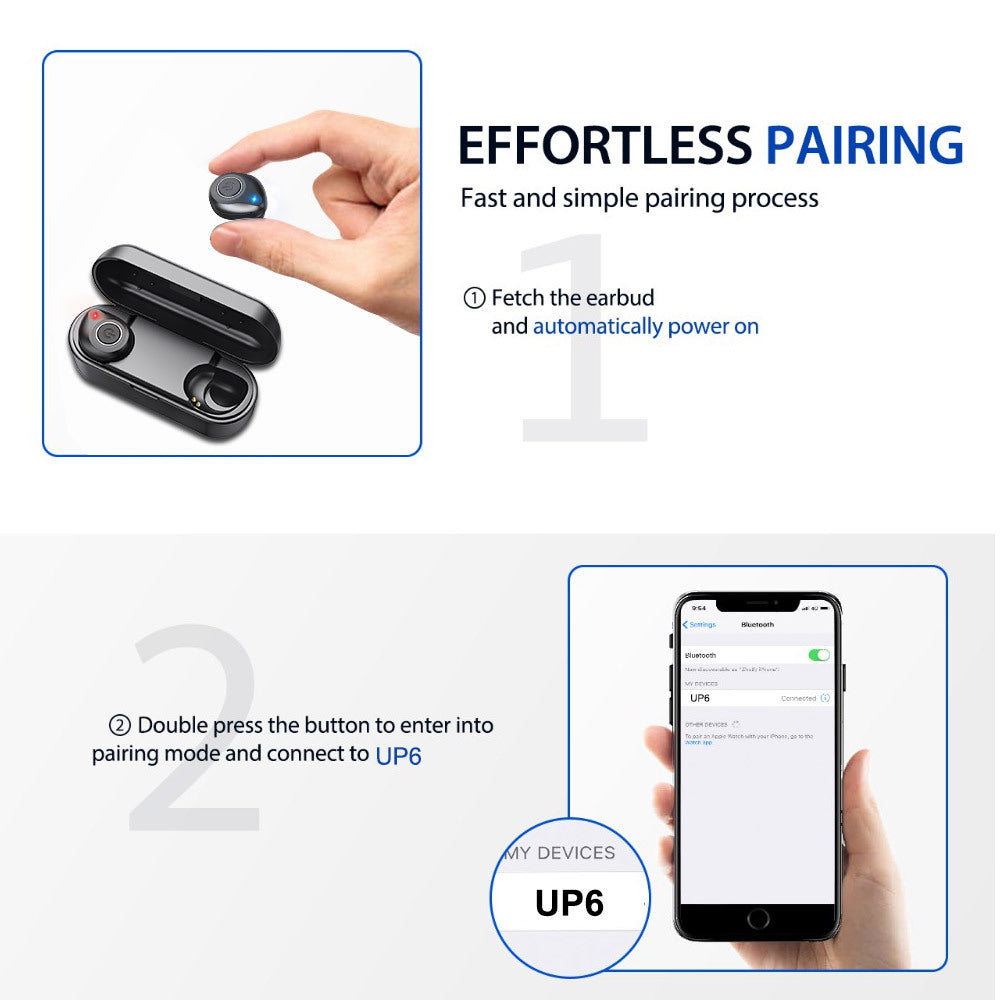 JMT-122250 Bluetooth Wireless Headset with Music Control and Hands-Free Calling