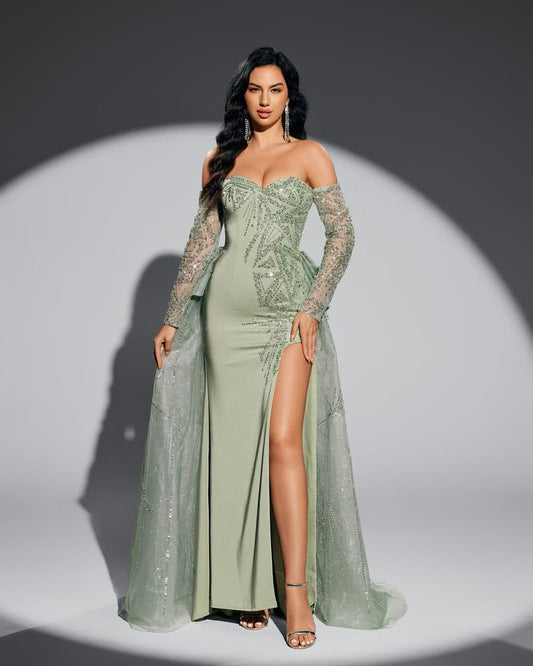 JMT-122506 Elegant Green Women's Dress - Model SH0026