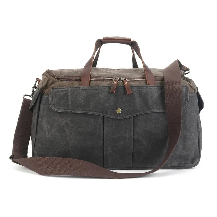 JMT-122506 Retro Waterproof Men's Travel Bag - Large Capacity Fitness and Outdoor Shoulder Bag in Dark Grey, Khaki, and Army Green