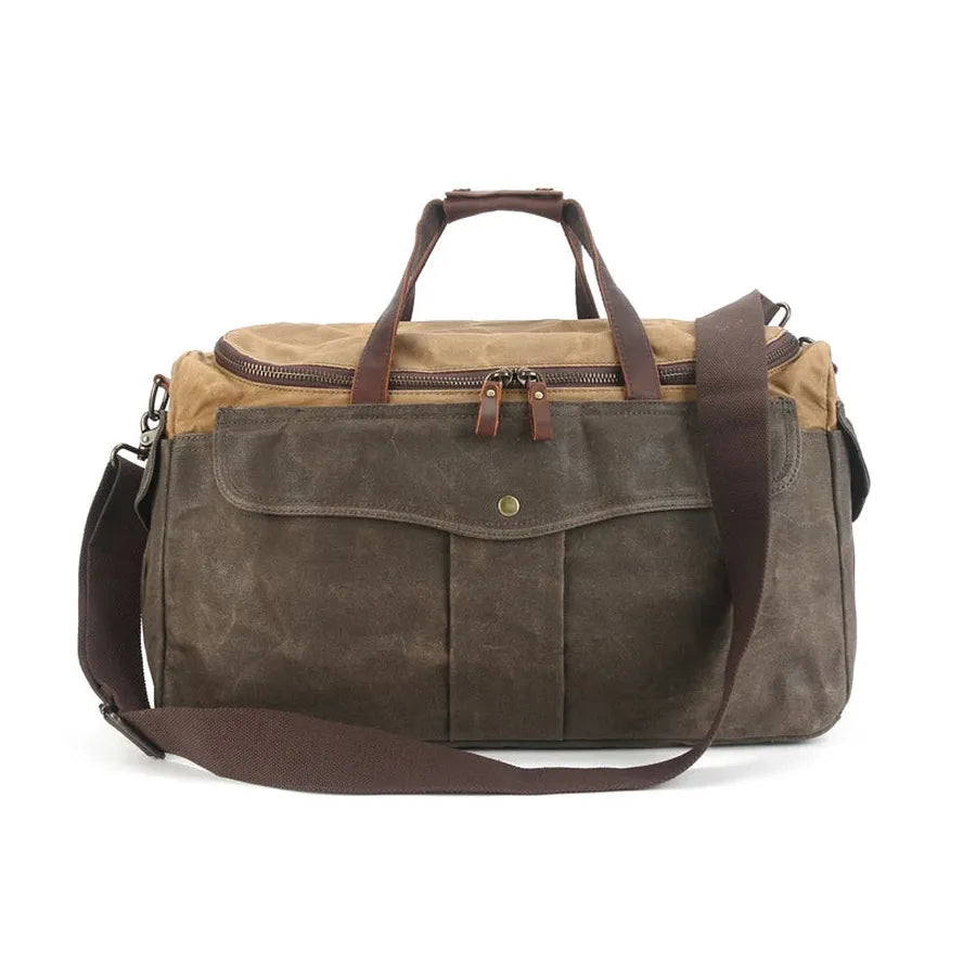 JMT-122506 Retro Waterproof Men's Travel Bag - Large Capacity Fitness and Outdoor Shoulder Bag in Dark Grey, Khaki, and Army Green