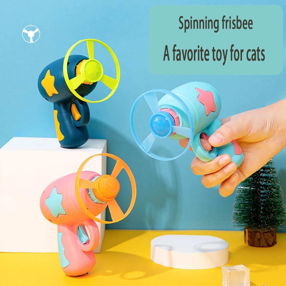 JMT-123082 Interactive Spinning Cat Toy with Launching Frisbees for Indoor Fun