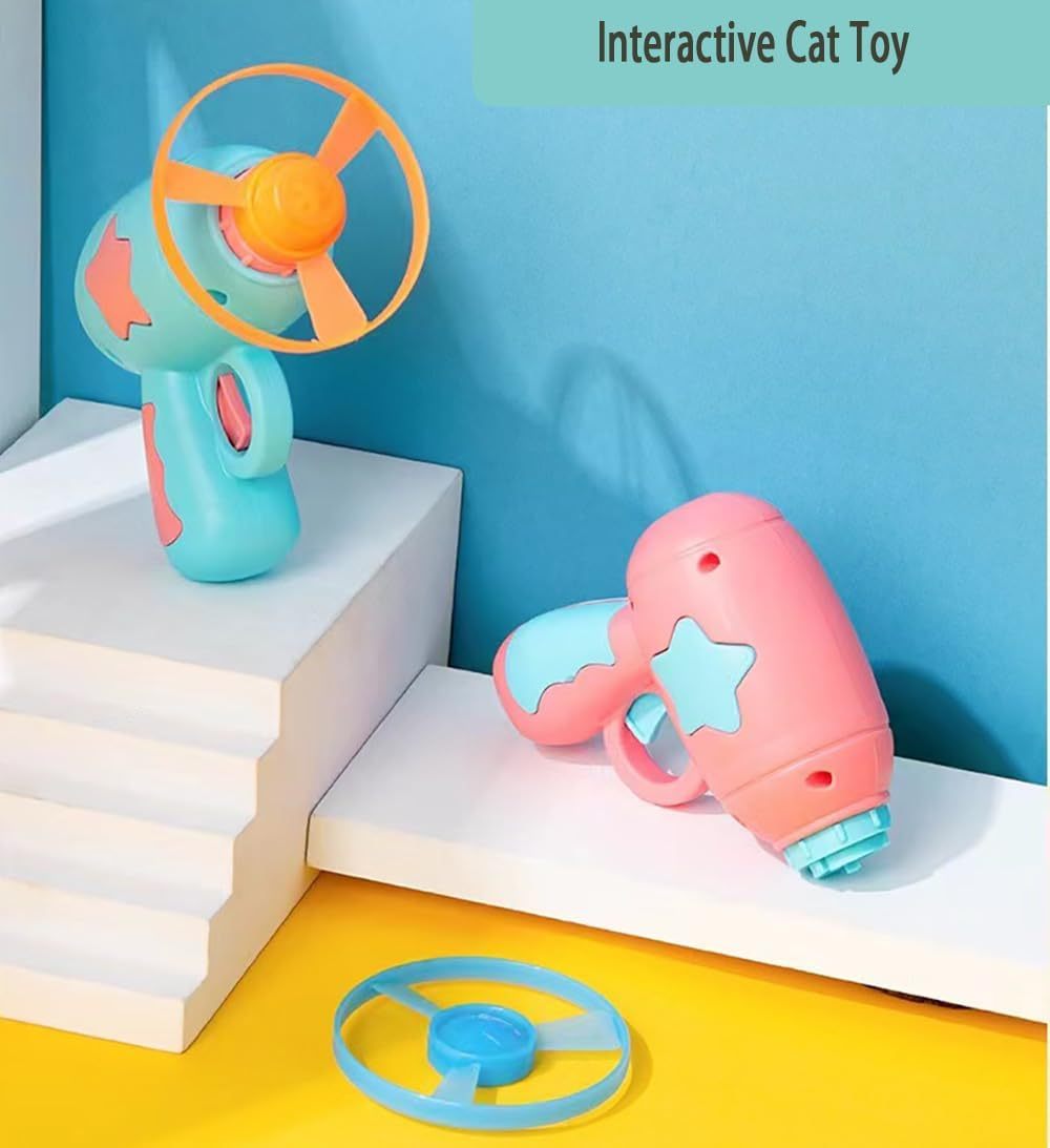 JMT-123082 Interactive Spinning Cat Toy with Launching Frisbees for Indoor Fun