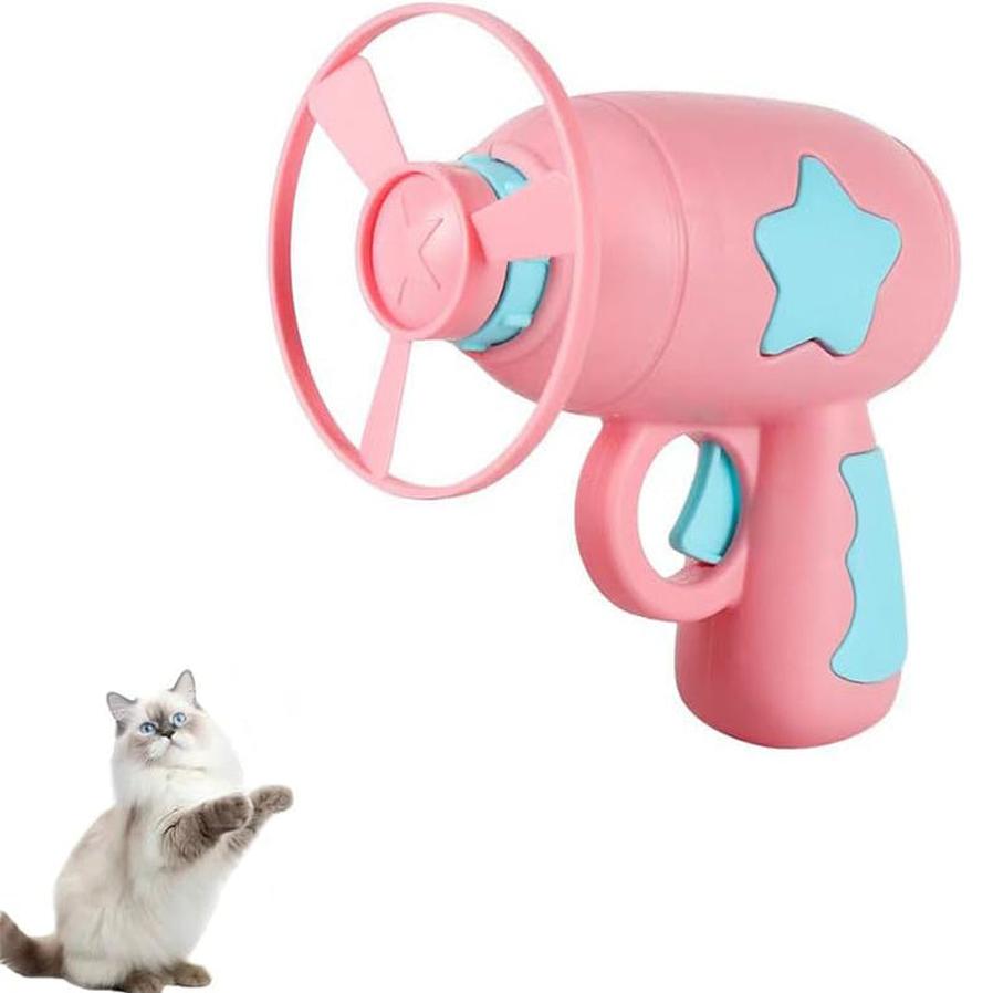 JMT-123082 Interactive Spinning Cat Toy with Launching Frisbees for Indoor Fun