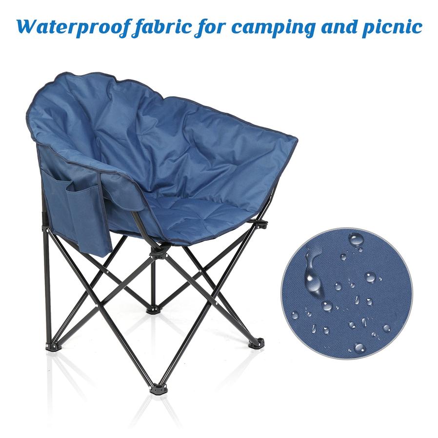 JMT-123146 Sturdy Blue Camping Chair with Steel Frame - Supports Up to 120kg