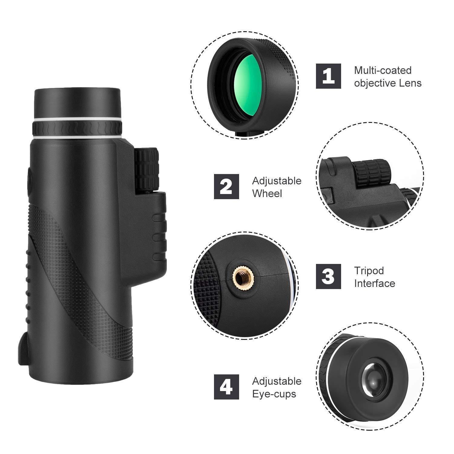 JMT-123274 HD 40x60 Waterproof Cellphone Telescope with Fully Coated Optics