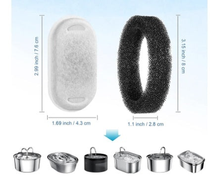 JMT-123338 Stainless Steel Pet Water Dispenser Filter Element for Dogs and Cats