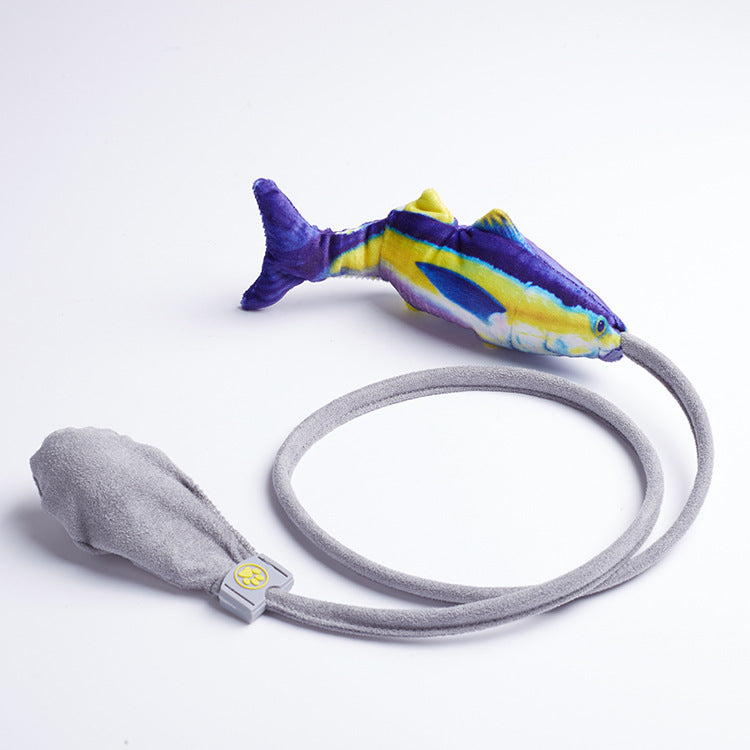 JMT-123402 Interactive Plush Fish Cat Toy - Vibration and Catnip Filled for Fun Playtime