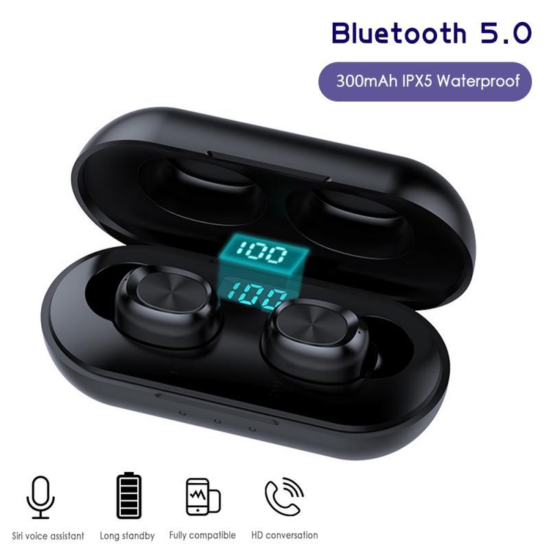 JMT-123914 B5 Digital Display TWS 5.0 Bluetooth Stereo Headset with Battery Indicator and Voice Control