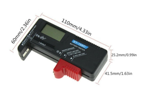 JMT-124042 Universal Battery Tester with Digital Display – Check AA, AAA, C, D, 9V & More