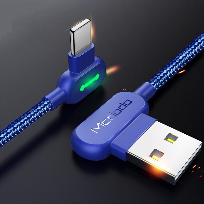 JMT-124106 90 Degree Gaming USB Charger for iPhone - 1.8m Fast Micro USB Data Cable with Intelligent Charging Protection