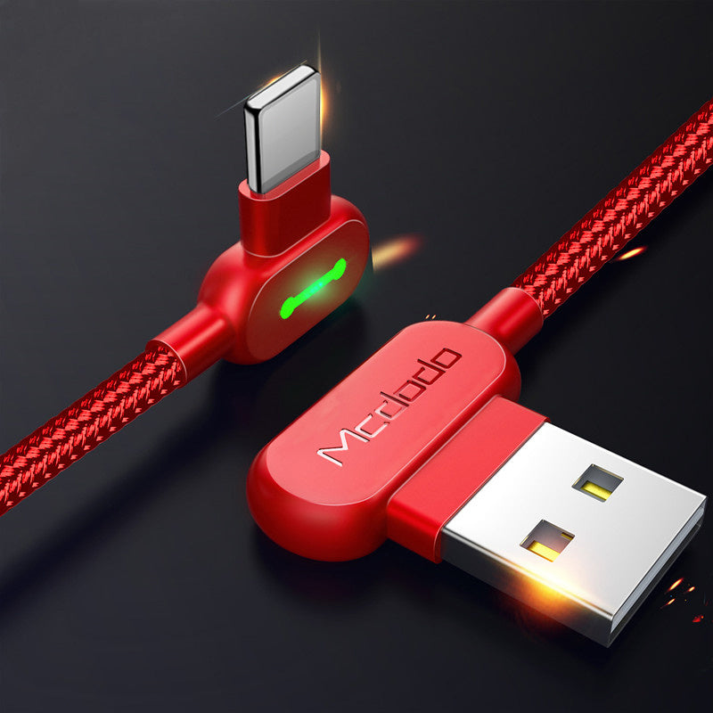 JMT-124106 90 Degree Gaming USB Charger for iPhone - 1.8m Fast Micro USB Data Cable with Intelligent Charging Protection
