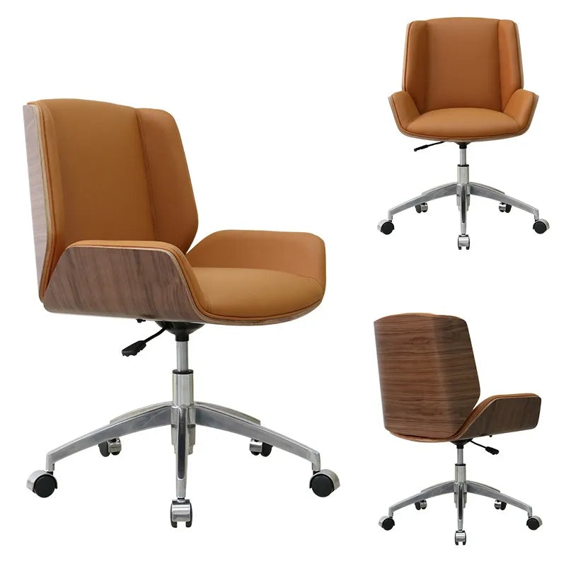 JMT-124170 Ergonomic Gold Office Computer Chair HE-534 with Steel Feet and Plastic Material