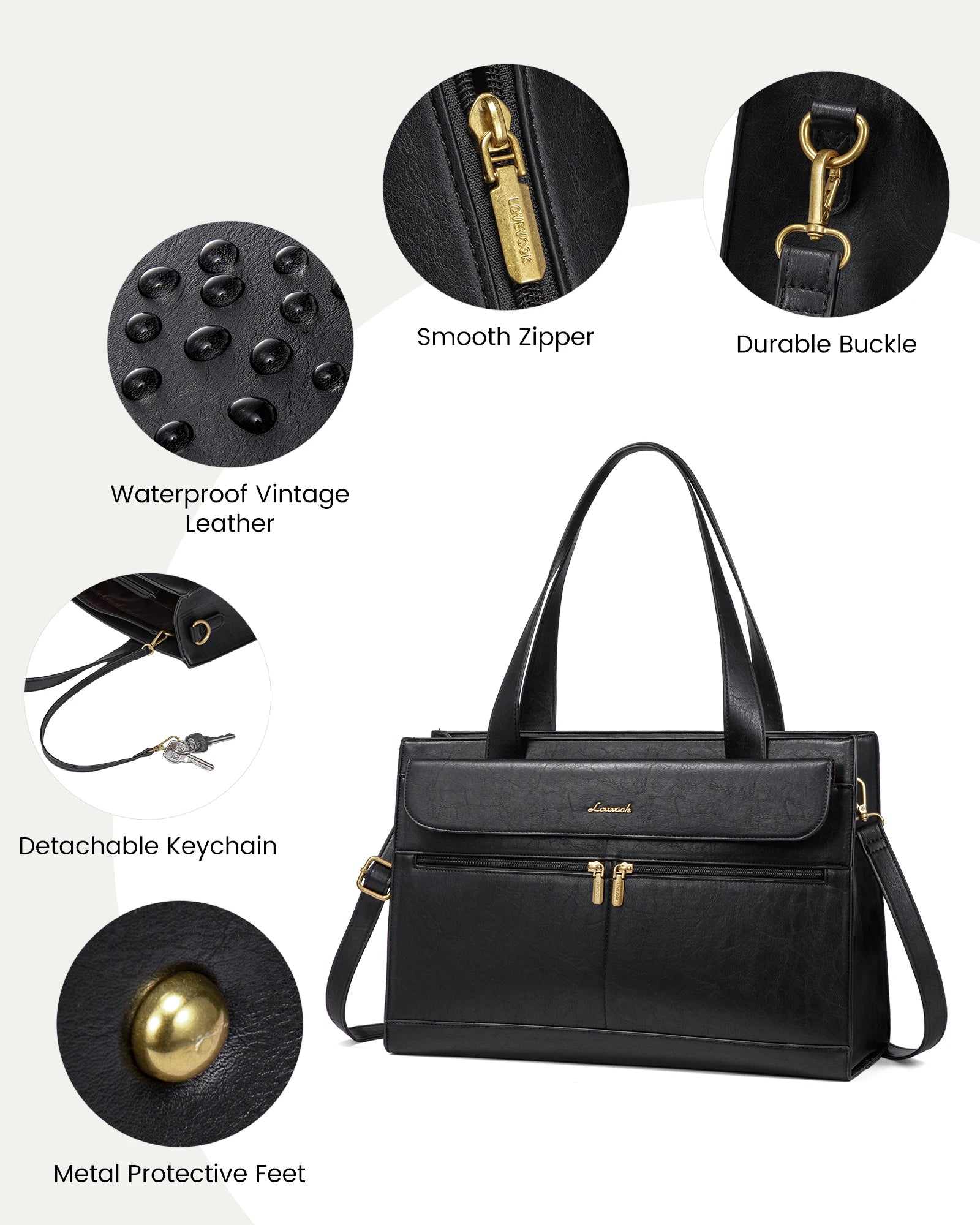 JMT-124234 Fashion Leather Laptop Bag Briefcase Set for Women, 15.6 Inch Work Tote and Handbag