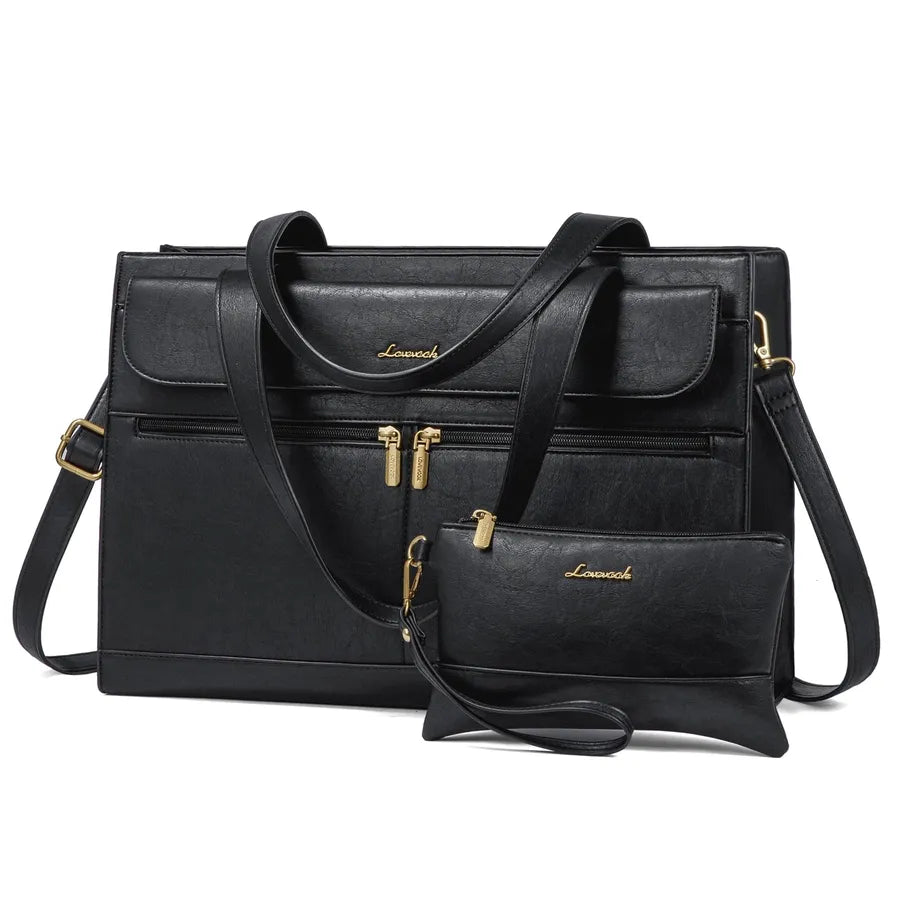 JMT-124234 Fashion Leather Laptop Bag Briefcase Set for Women, 15.6 Inch Work Tote and Handbag