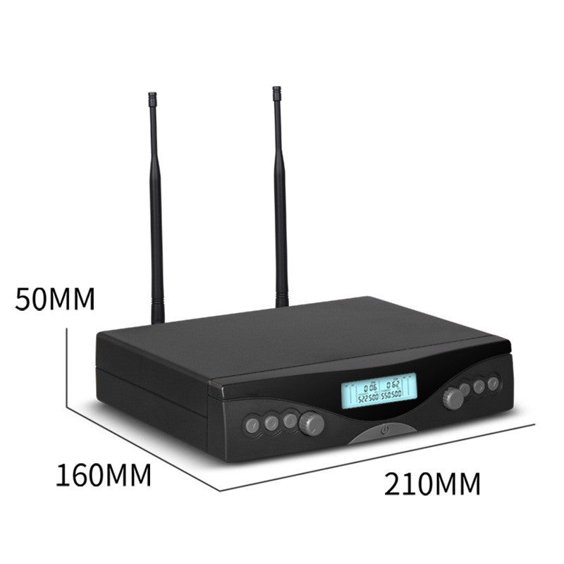 JMT-124426 Dual Wireless Professional Microphone System with FM Modulation and Dual Channels