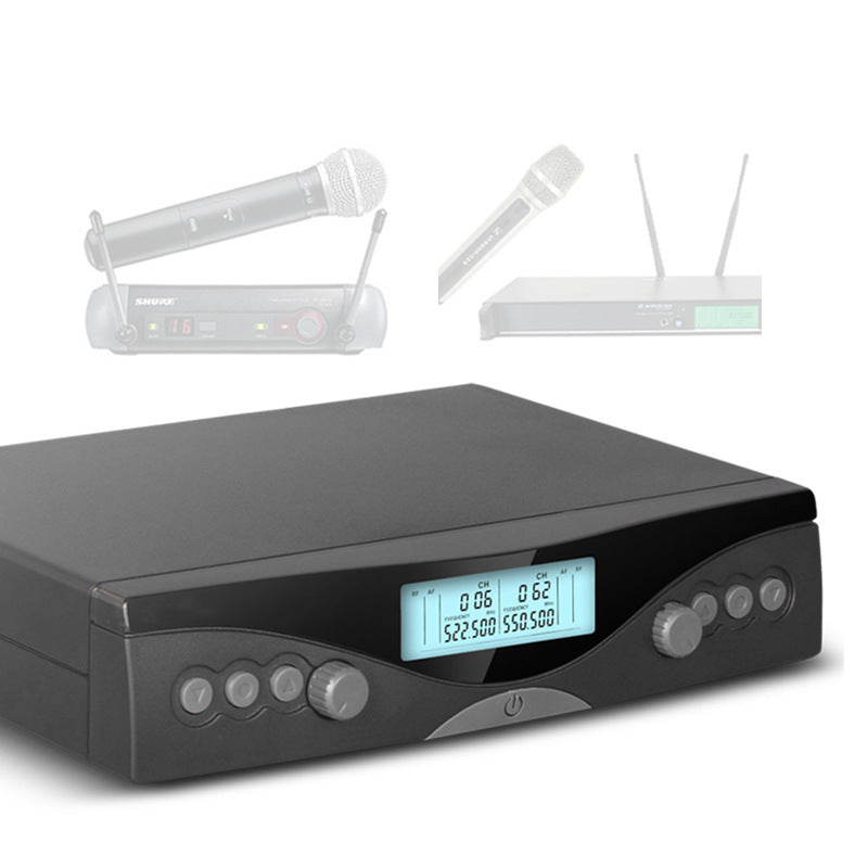 JMT-124426 Dual Wireless Professional Microphone System with FM Modulation and Dual Channels