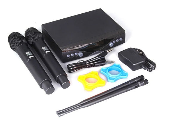 JMT-124426 Dual Wireless Professional Microphone System with FM Modulation and Dual Channels