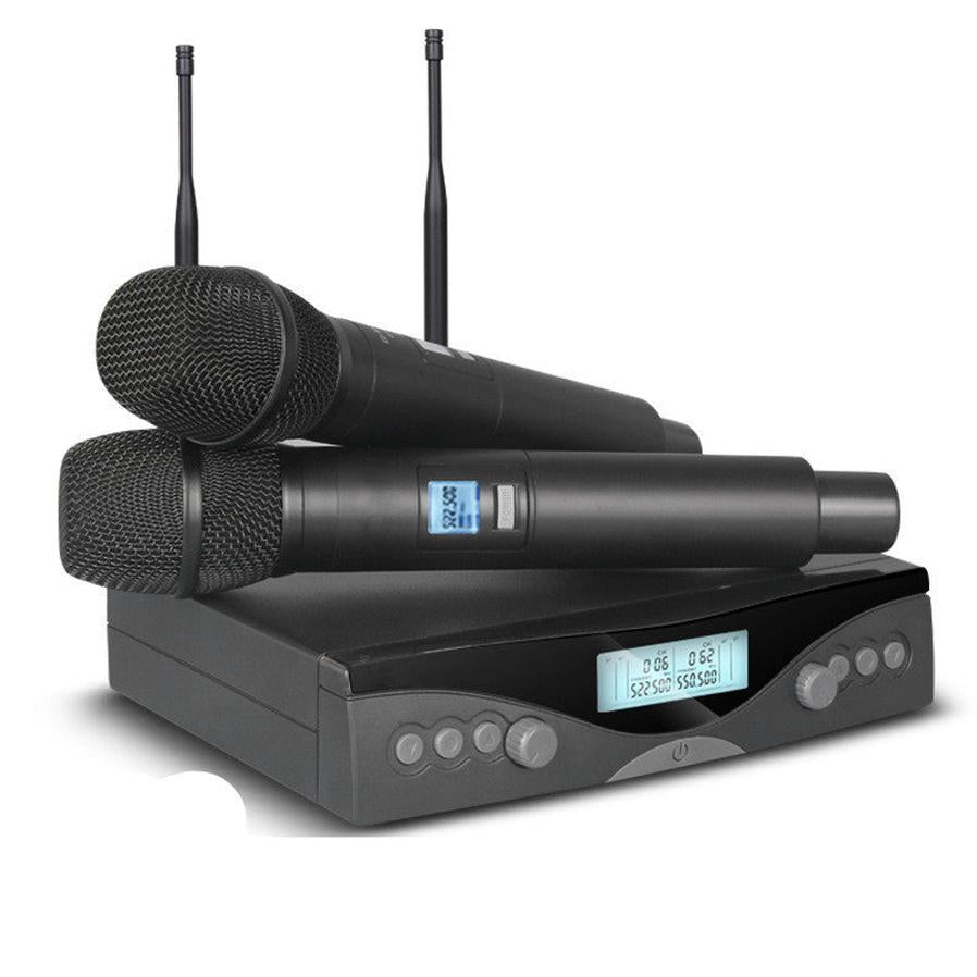 JMT-124426 Dual Wireless Professional Microphone System with FM Modulation and Dual Channels