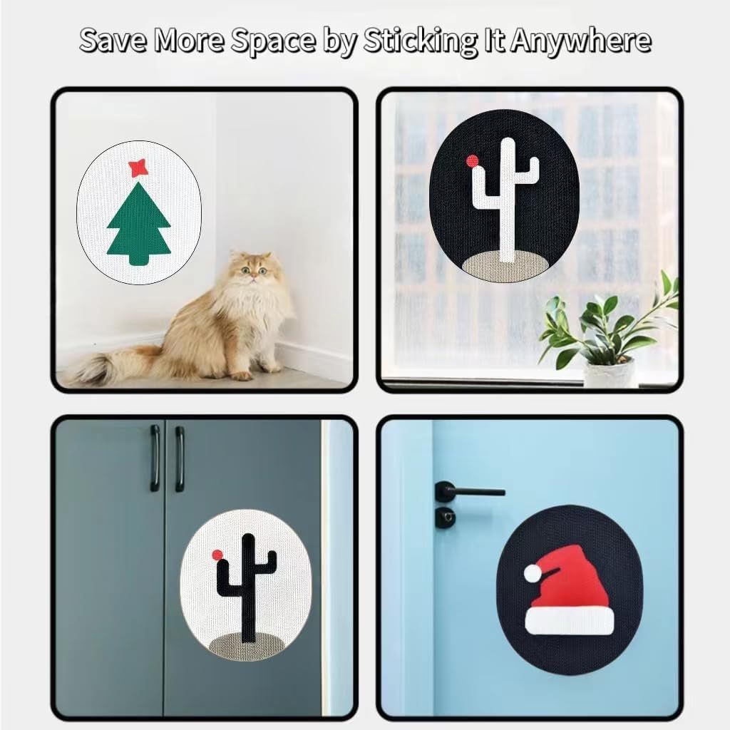 JMT-124426 Wall-Mounted Cat Scratching Pad with Catnip - Durable Corrugated Cardboard for Indoor Cats