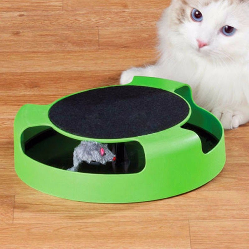 JMT-124554 Interactive Cat Toy with Scratchpad - Battery-Free Rotating Fun for Cats