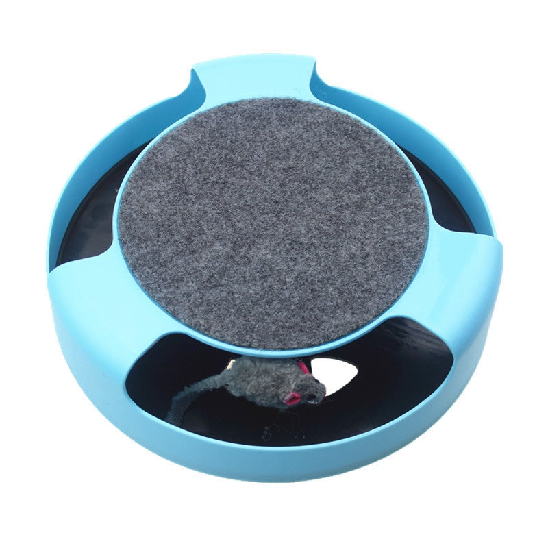JMT-124554 Interactive Cat Toy with Scratchpad - Battery-Free Rotating Fun for Cats