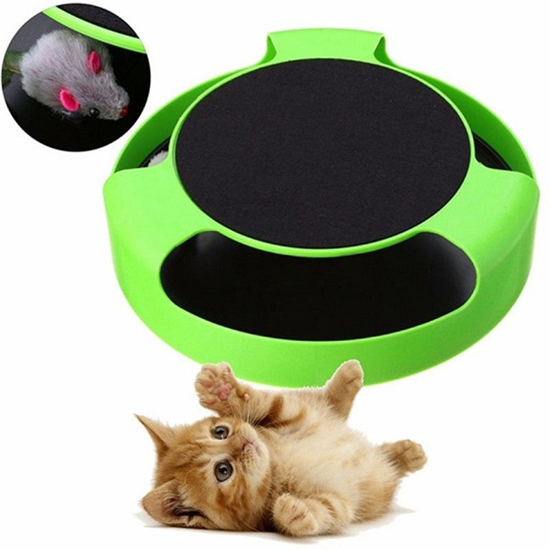 JMT-124554 Interactive Cat Toy with Scratchpad - Battery-Free Rotating Fun for Cats