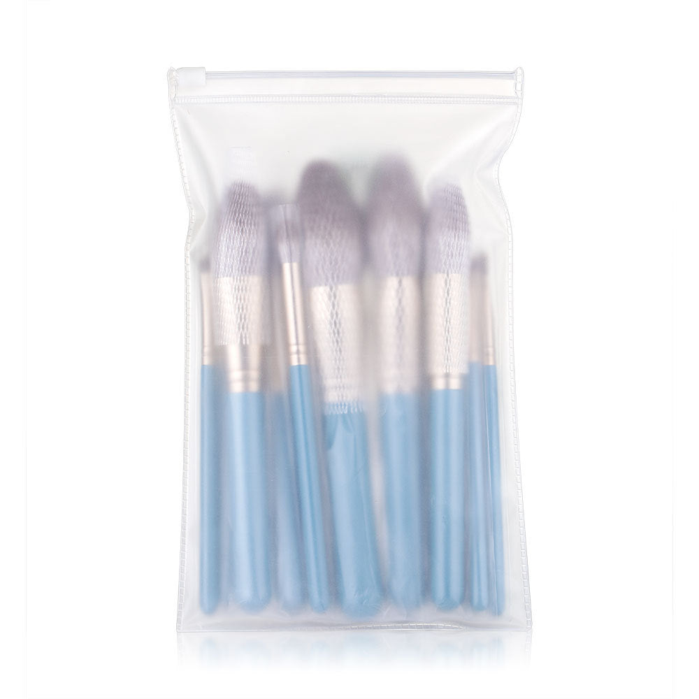 JMT-124682 13-Piece Professional Makeup Brush Set with Wooden Handles and Leather Carrying Bag