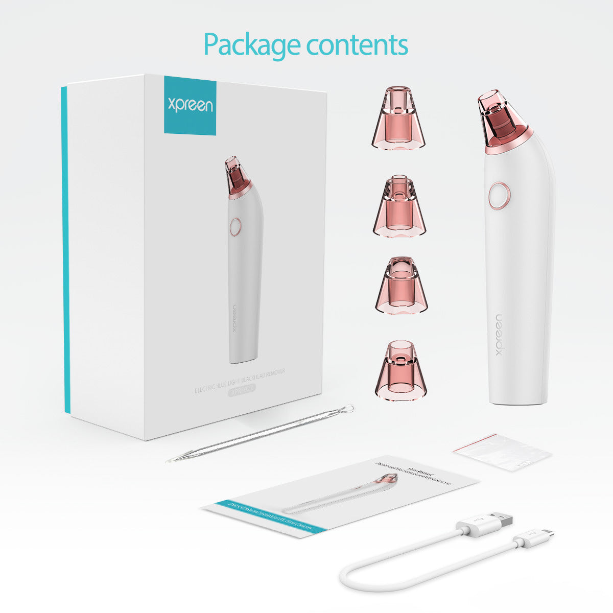 JMT-124810 Electric Micro-Crystal Blackhead Suction Device with Adjustable Suction Levels and Probes for Pore Cleaning