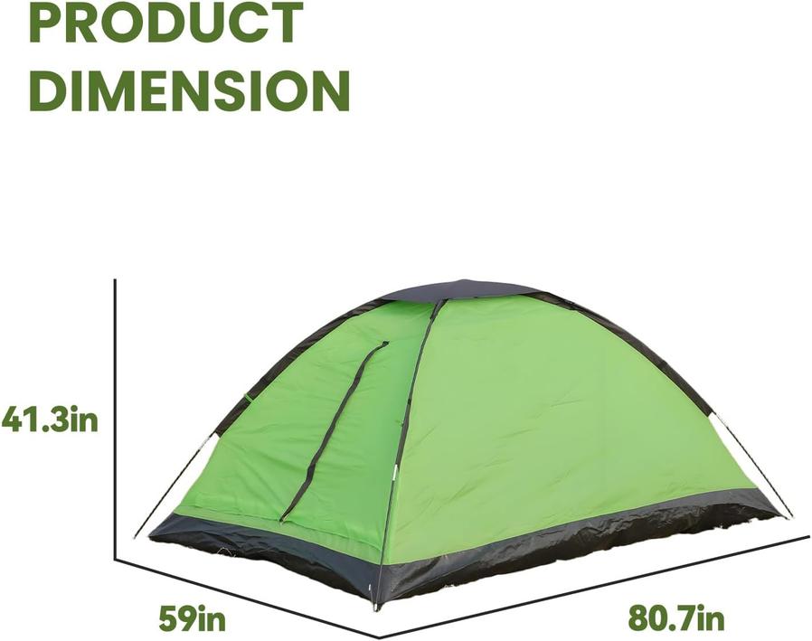 JMT-125450 Lightweight 2-Person Waterproof Dome Tent with Carry Bag for Outdoor Activities