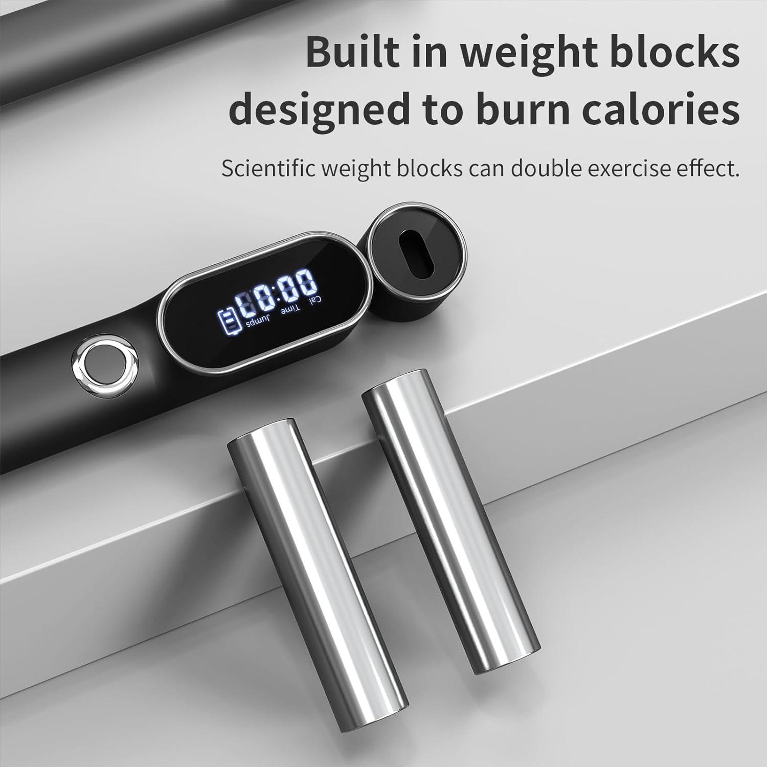 JMT-125642 Adjustable Digital Cordless Weighted Skipping Rope with Intelligent Features