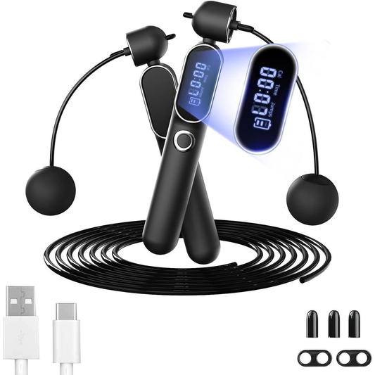 JMT-125642 Adjustable Digital Cordless Weighted Skipping Rope with Intelligent Features