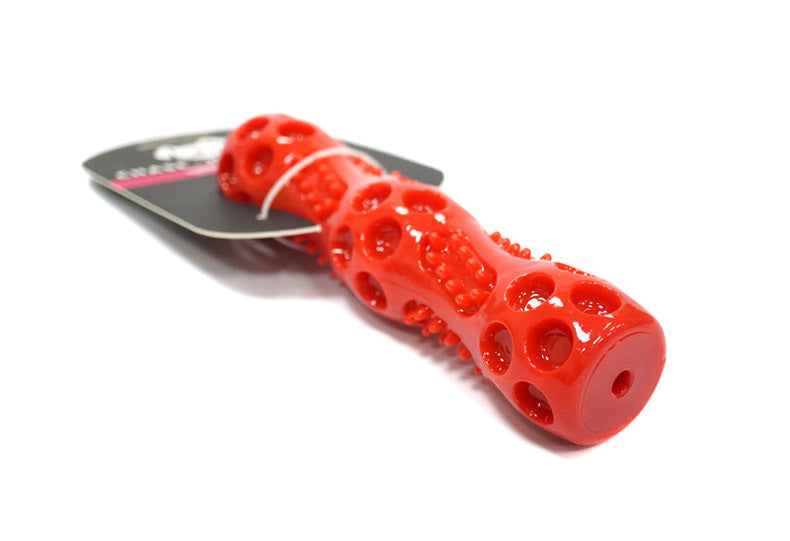 JMT-125706 Durable Dog Vocal Stick for Fetch and Dental Care – Soft & Hard Plastic, Squeaky Play Toy, Two Sizes Available