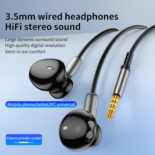 JMT-126218 Universal Wired Earbuds with Microphone and Enhanced Bass for Android Devices