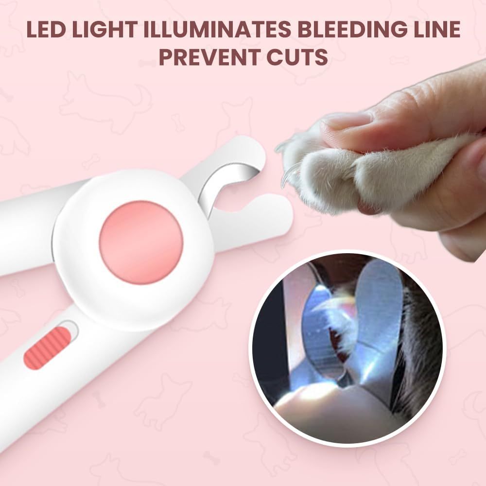 JMT-126538 LED Pet Nail Clipper with Built-in Light for Safe and Easy Grooming of Cats and Dogs