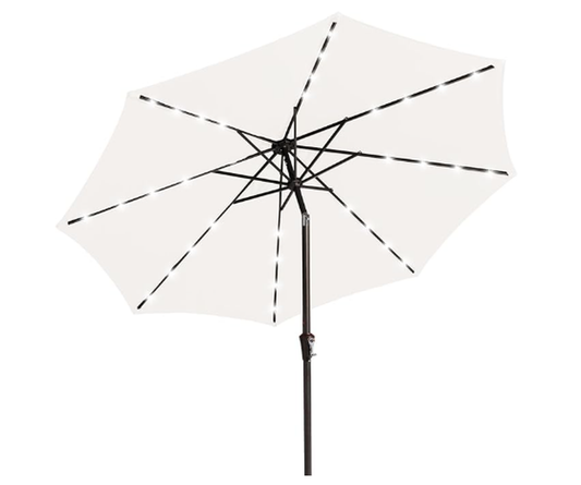 JMT-126602 Off-White Pillar Umbrella Lamp with Iron Beads, Model 9-8-38