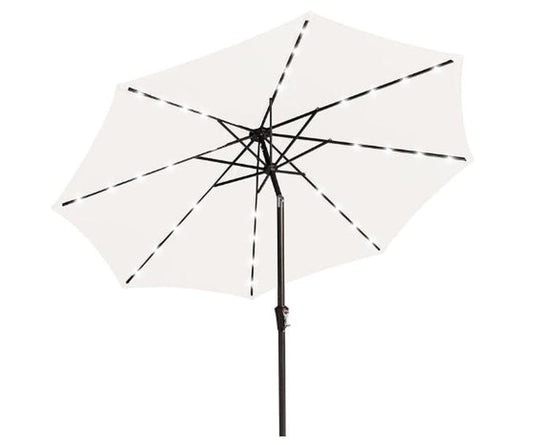 JMT-126602 Off-White Pillar Umbrella Lamp with Iron Beads, Model 9-8-38