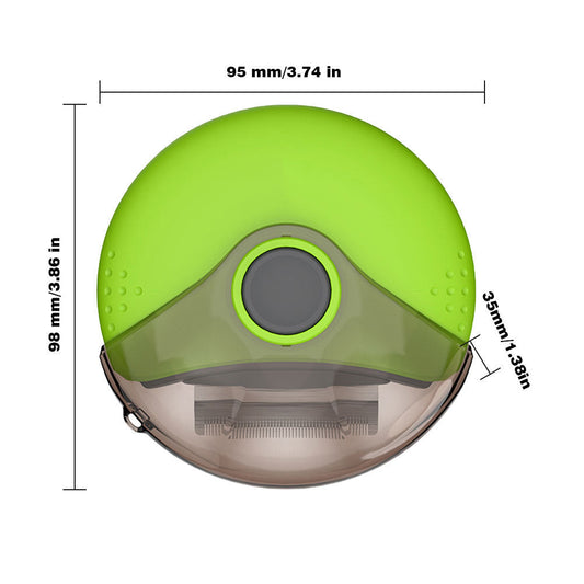 JMT-126794 3-in-1 Rotating Pet Comb Brush in Orange and Green - ABS, PC, Stainless Steel, Compact Size