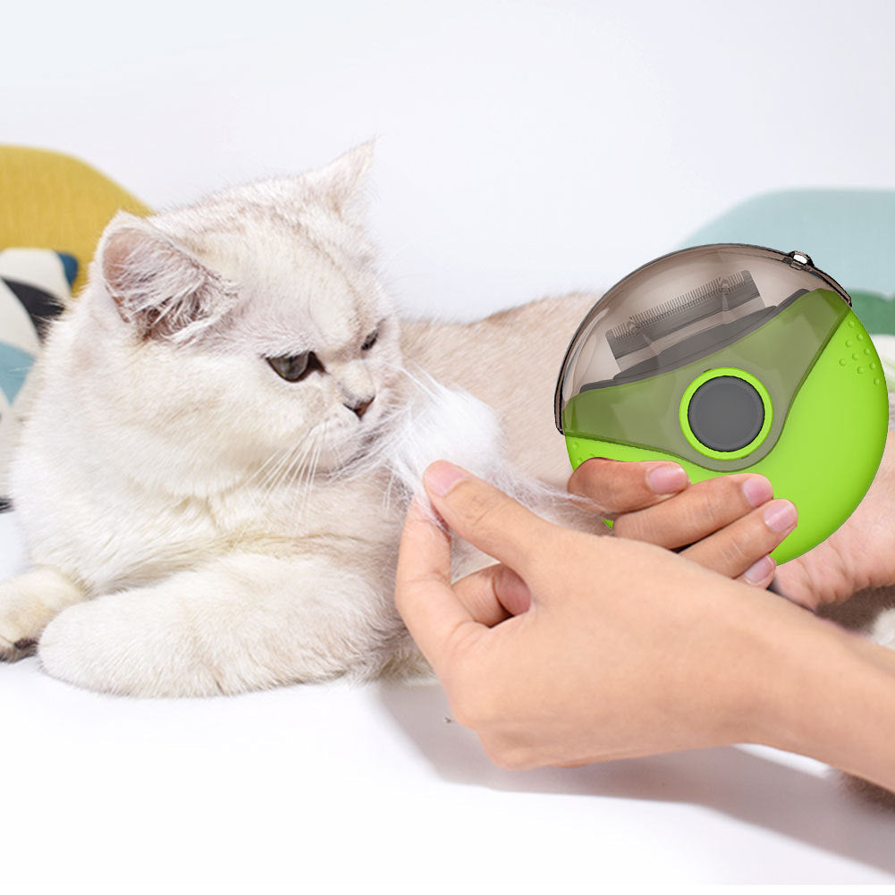 JMT-126794 3-in-1 Rotating Pet Comb Brush in Orange and Green - ABS, PC, Stainless Steel, Compact Size