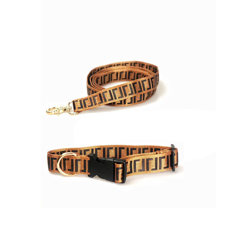 JMT-127370 Dog Leash and Collar Set with Chest Harness - Adjustable Polyester Design, Available in Multiple Sizes