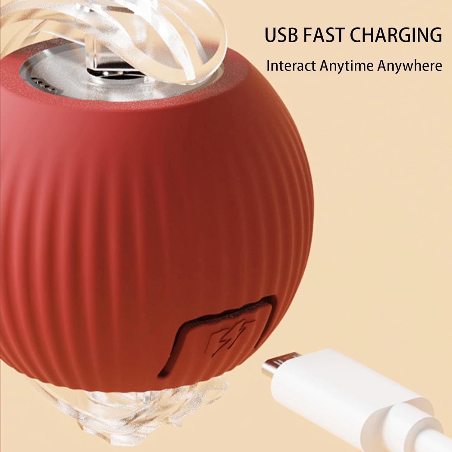 JMT-127690 Interactive 360 Smart Rolling Ball Toy for Dogs and Cats, Engaging Automatic Pet Toy with Rope, Compact Size 6.5cm