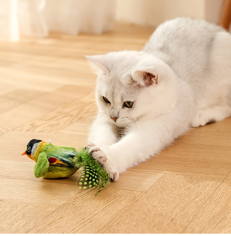 JMT-128010 Interactive Flapping Bird Cat Toy with Chirping Sound and Realistic Movement