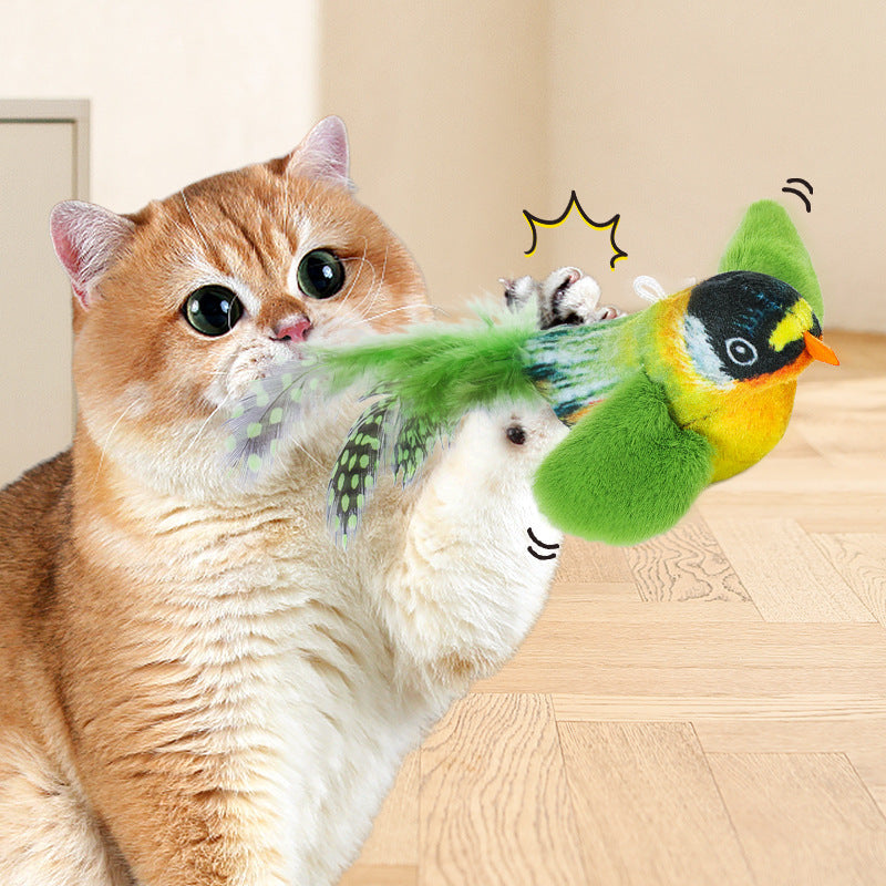 JMT-128010 Interactive Flapping Bird Cat Toy with Chirping Sound and Realistic Movement