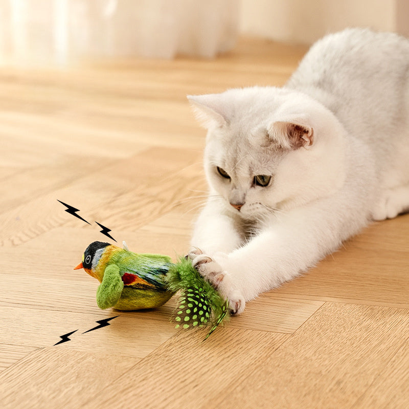 JMT-128010 Interactive Flapping Bird Cat Toy with Chirping Sound and Realistic Movement