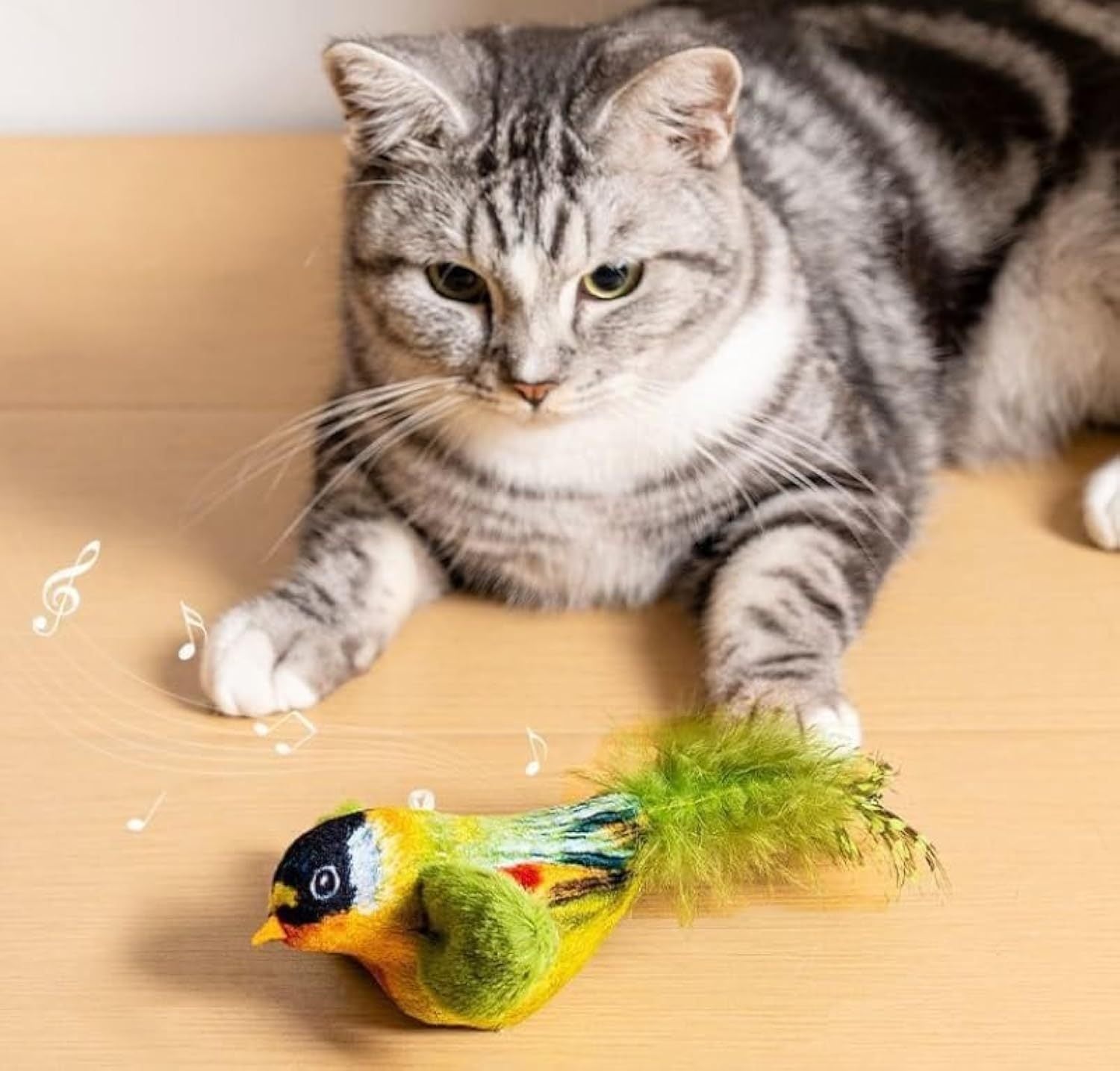 JMT-128010 Interactive Flapping Bird Cat Toy with Chirping Sound and Realistic Movement