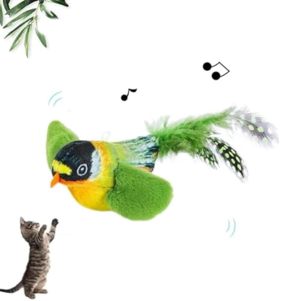 JMT-128010 Interactive Flapping Bird Cat Toy with Chirping Sound and Realistic Movement