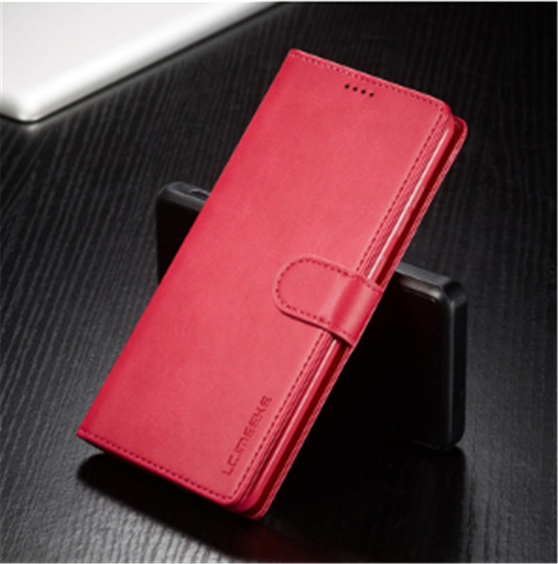 JMT-128394 Calfskin Pattern Card Wallet Flip Cover - All-in-One Anti-Drop Protective Holster